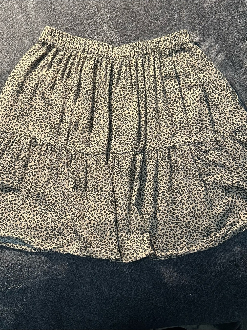 American Eagle Outfitters Leopard Tiered Mini Skirt - Beige & Black